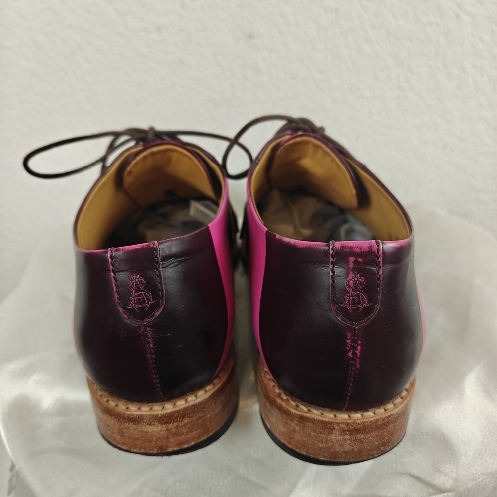 The Office of Angela Scott Colorblock Leather Oxford Shoes Sz 37 (US 6.5) Preppy - Picture 5 of 16